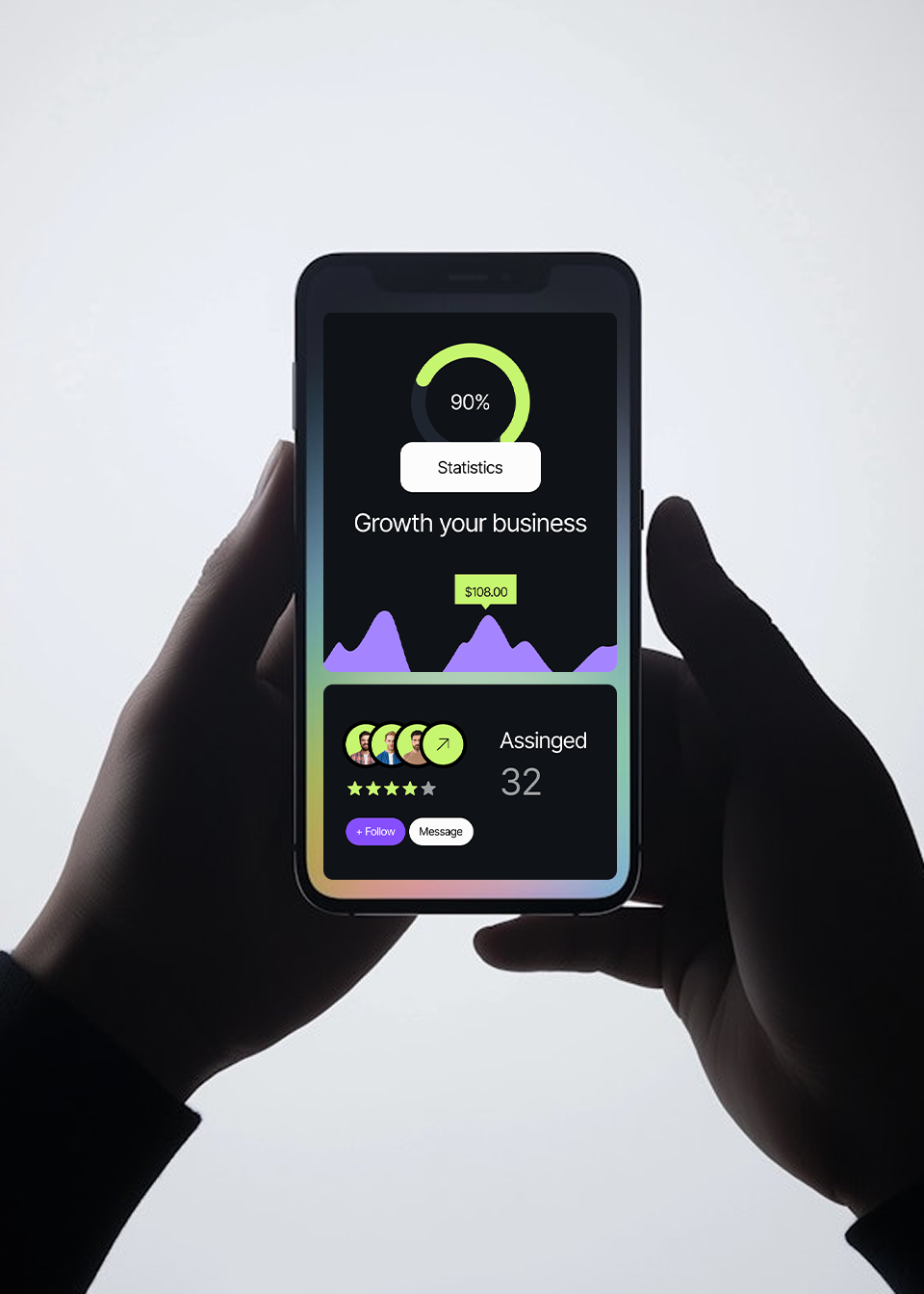 Investment platform interface showing key features